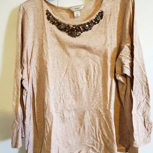 Long sleeve shirt with decorative collar